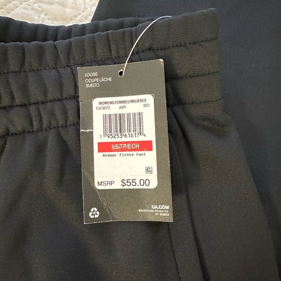 SET top + bottom Under Armour fleece hoodie and pants black NEW with tags - Picture 7 of 10